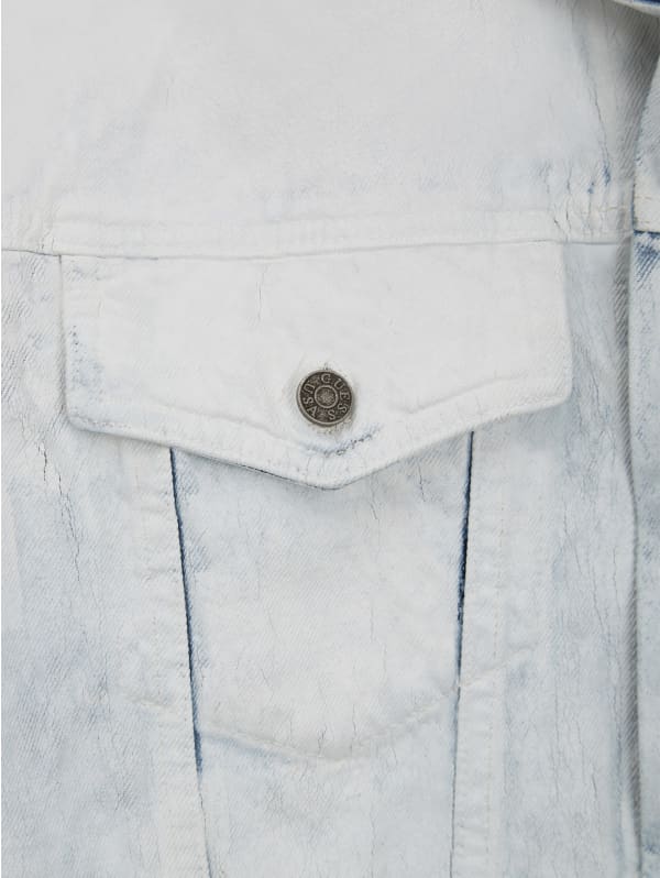 Painted Denim Fringe Jacket | GUESS