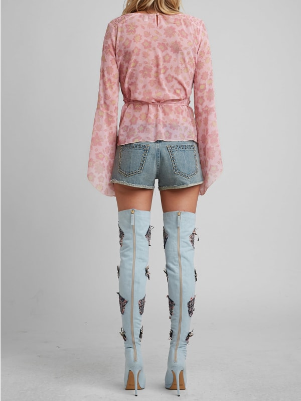 Knee-High Denim Boots | GUESS Knee-High Denim Boots | GUESS