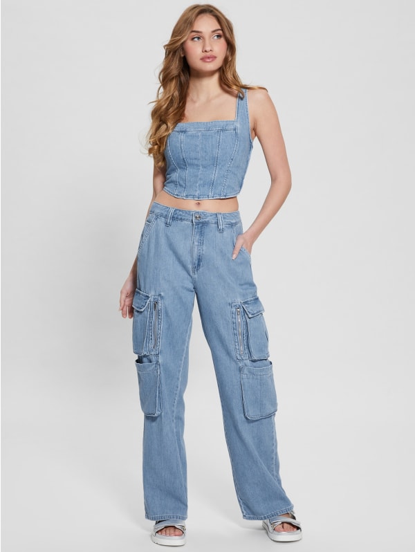 Neil Denim Bustier | GUESS