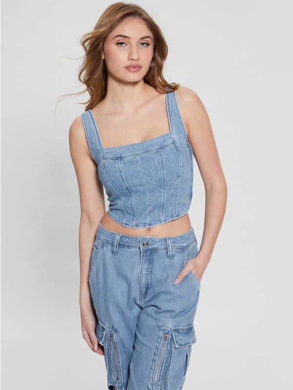 Neil Denim Bustier | GUESS