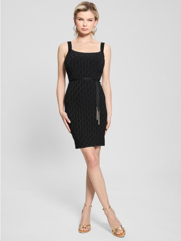 Genna Diamond Knit Sweater Dress | GUESS