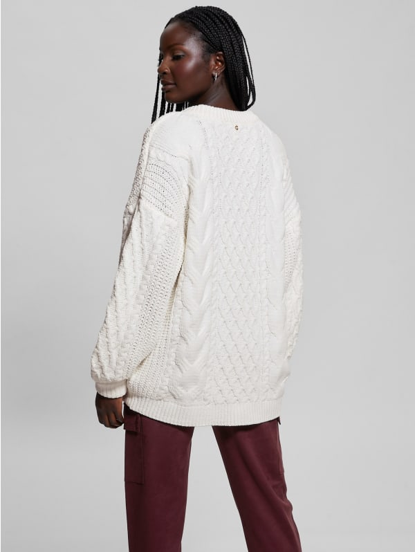 Aki Chenille Cable-Knit Sweater | GUESS Aki Chenille Cable-Knit Sweater | GUESS