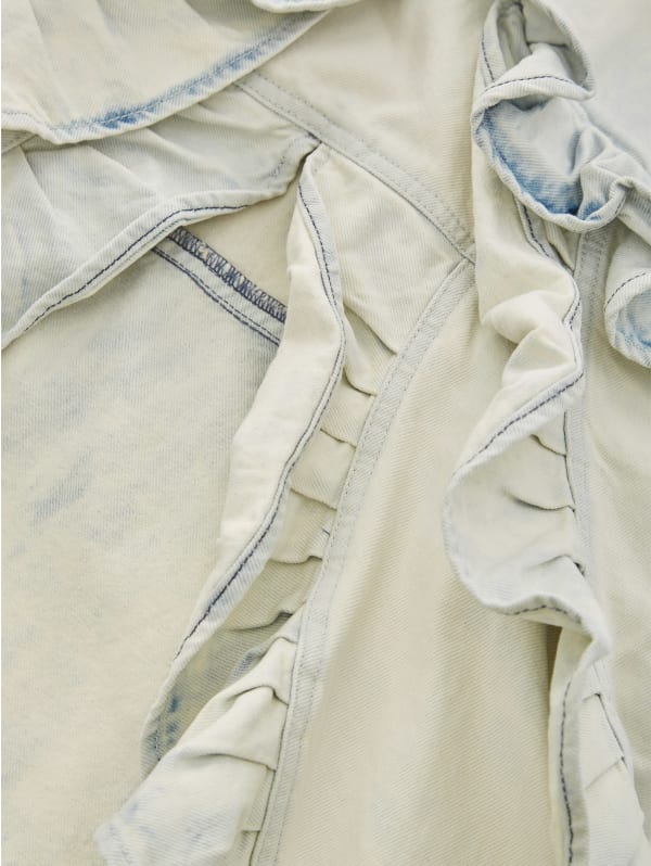 denim ruffle skirt | GUESS