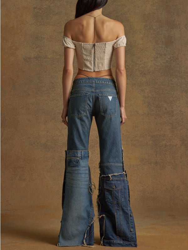 patchwork wide-leg jeans | GUESS