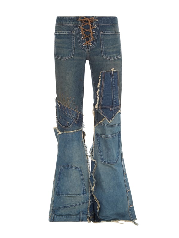 patchwork wide-leg jeans | GUESS