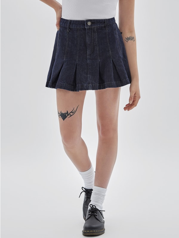 open front denim skirt | GUESS
