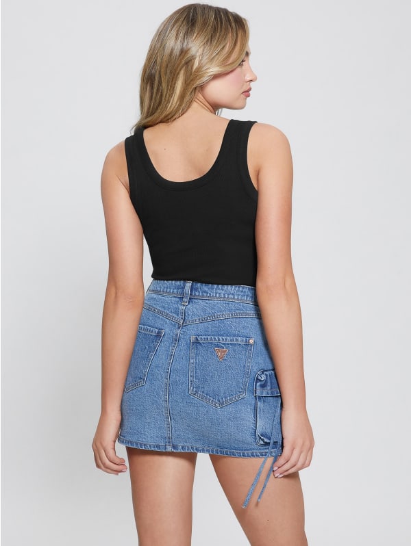 Eco Triangle Bling Ribbed Tank | GUESS