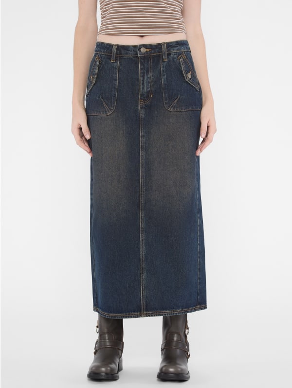 GUESS Originals Split Back Denim Skirt | GUESS