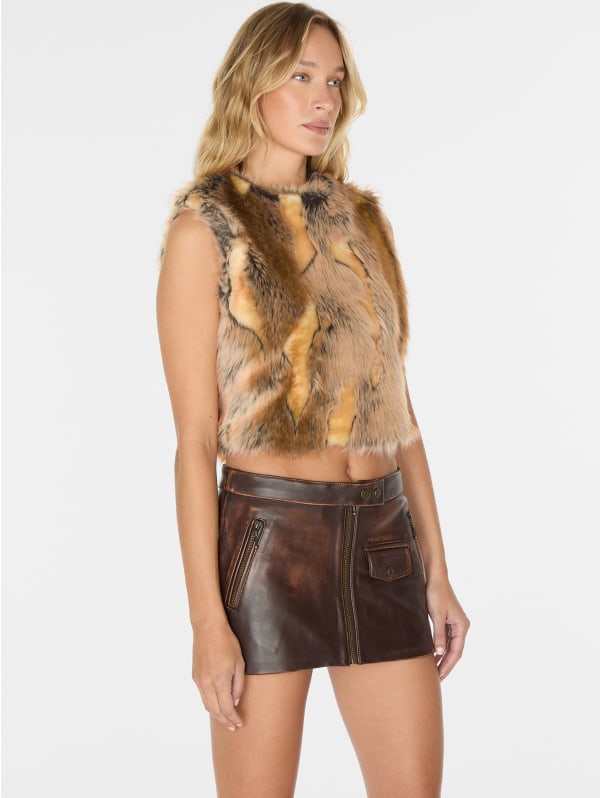 faux-fur vest | GUESS