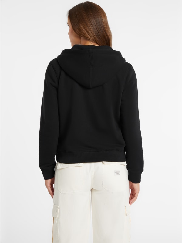 Classic Logo Patch Zip-Up Hoodie | GUESS Jeans