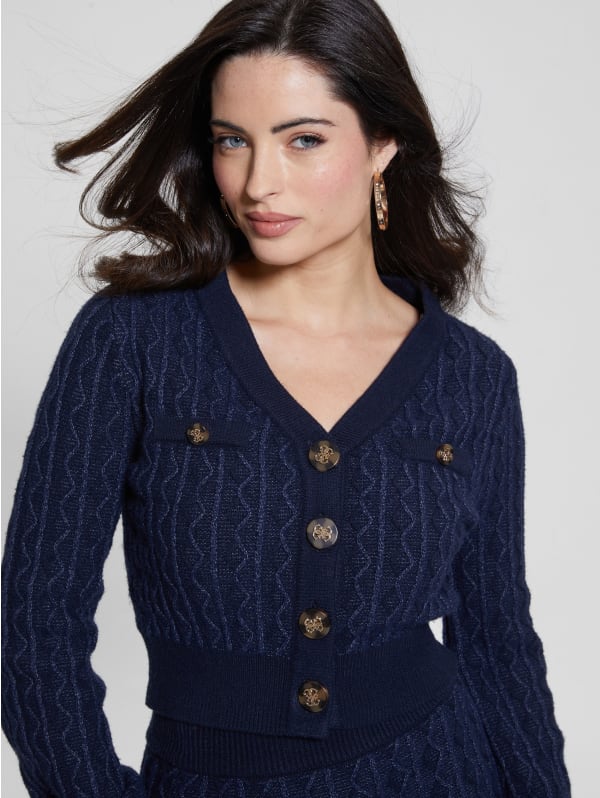 Tiffany Zig-Zag Crop Cardigan | GUESS