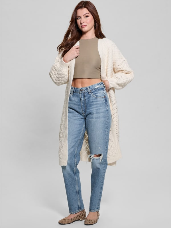 Eco Valeria Mixed Stitch Cardigan | GUESS Canada