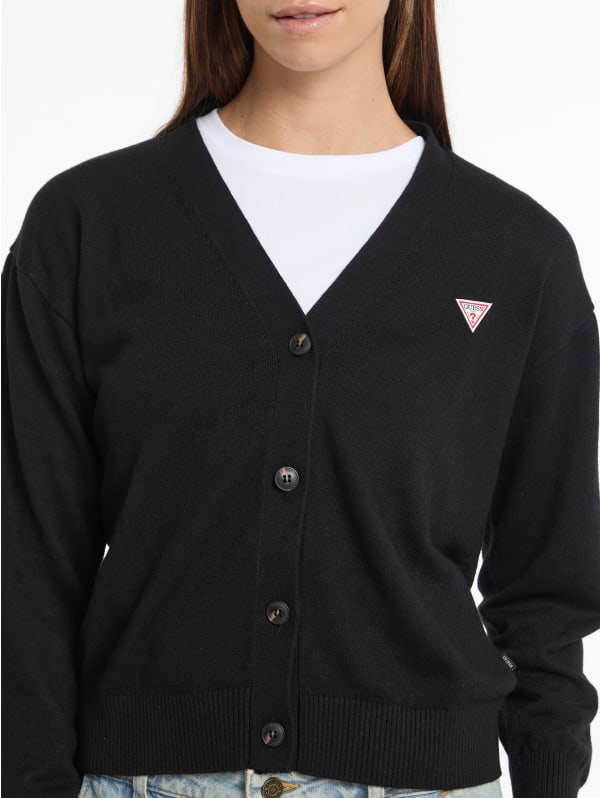 Silk and Wool-Blend Mini Triangle Cardigan | GUESS Jeans