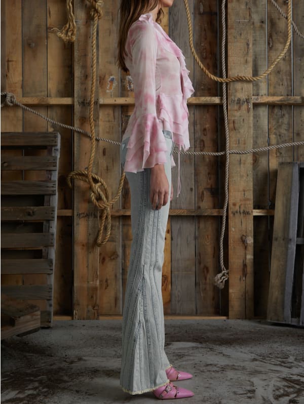 トップス PRANK PROJECT Ruffle Sweatshirt Bustier Women Fairy Off Shoulder Lace Trim Sweater Y2k Kawaii Long