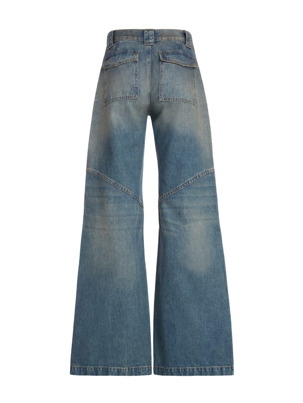 low-rise wide leg denim pants | GUESS