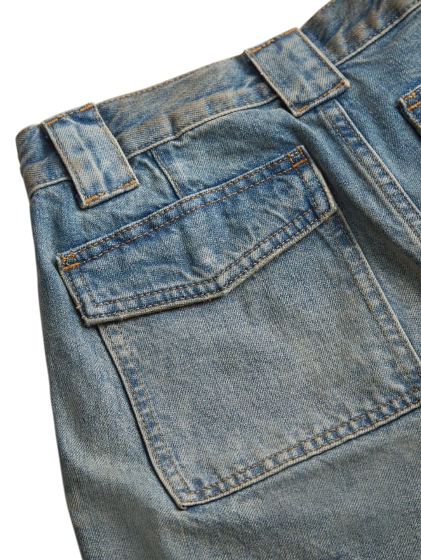 low-rise wide leg denim pants | GUESS
