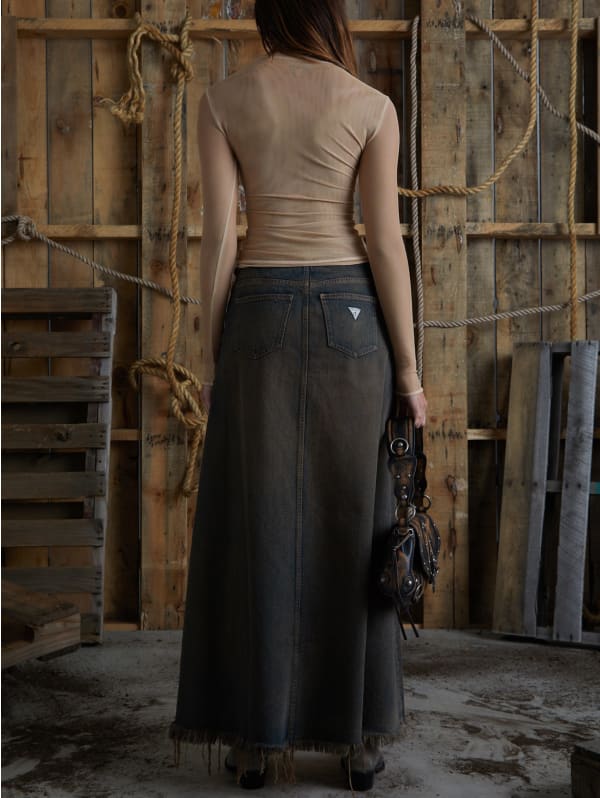 人気商品の中古品・新品・未使用品 open front GUESS | skirt denim スカート
