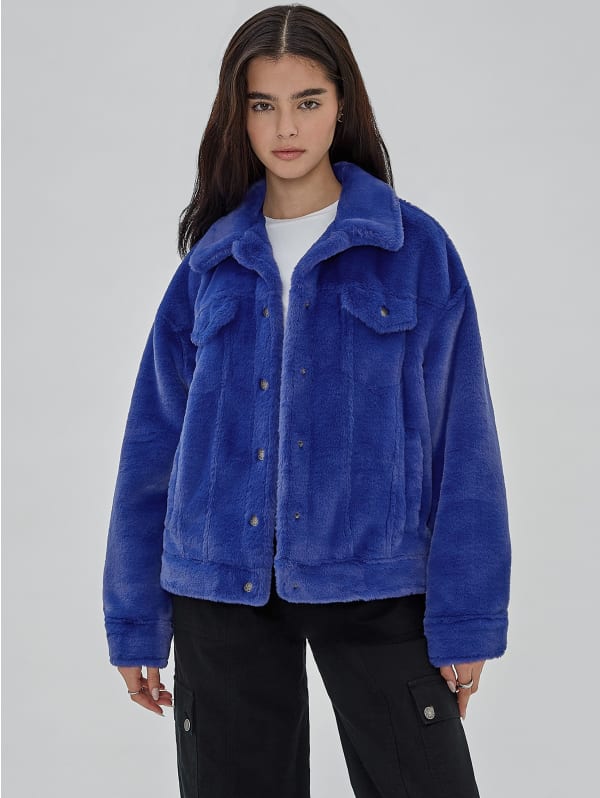 GUESS Originals Oversized Fur Jacket | GUESS