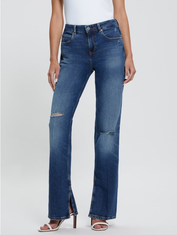 Eco Paulette Flare Split Denim Pants | GUESS