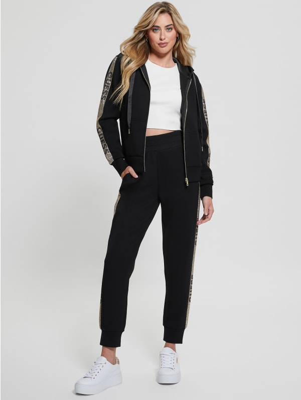 Eco Signature Rhinestone Sweatpants | GUESS Eco Signature Rhinestone Sweatpants | GUESS