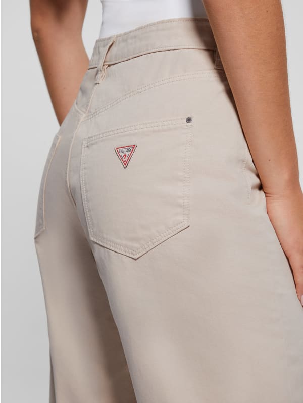 Bellflower Twisted Leg Twill Pants | GUESS