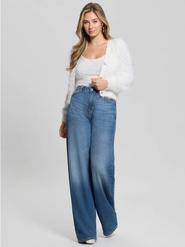 Emiko Eyelash Crop Cardigan | GUESS