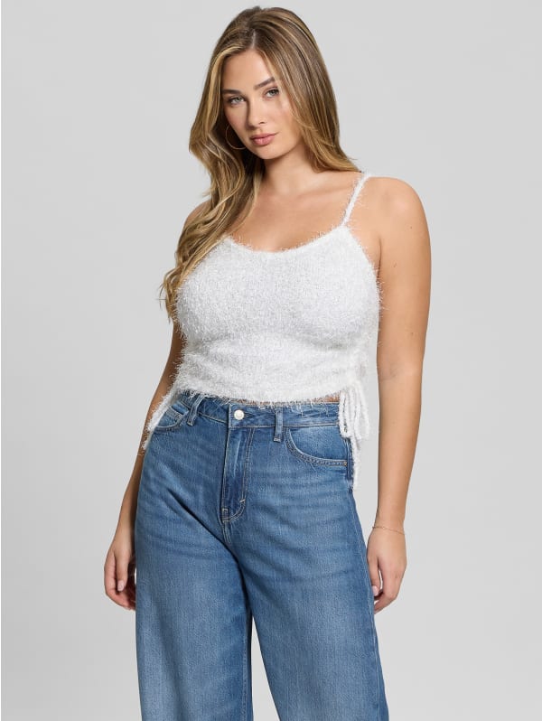Shirr Eyelash Drawstring Cami | GUESS