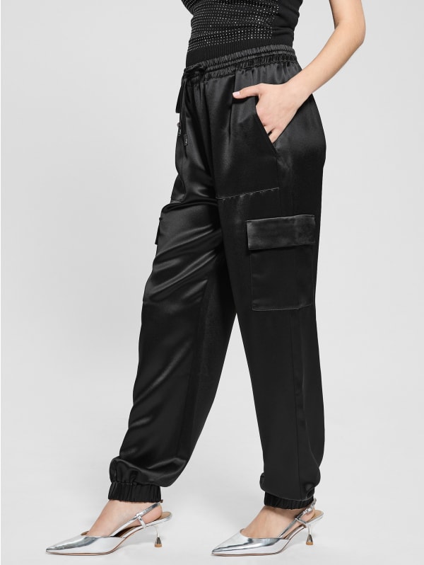 Marzia Drawstring Satin Joggers | GUESS