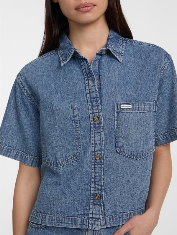Eco Boxy Denim Shirt | GUESS Jeans