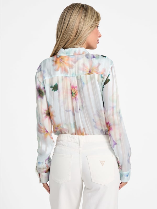 Dylan Floral Chiffon Shirt | GUESS Canada
