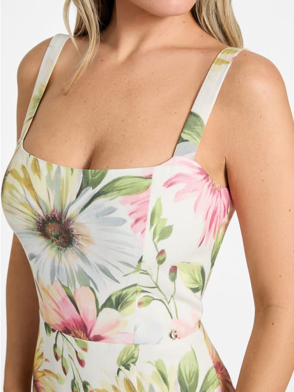 AKILINA dress with tropical print brand GUESS