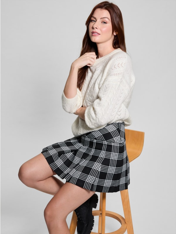 Reeva Plaid Pleated Skort | GUESS