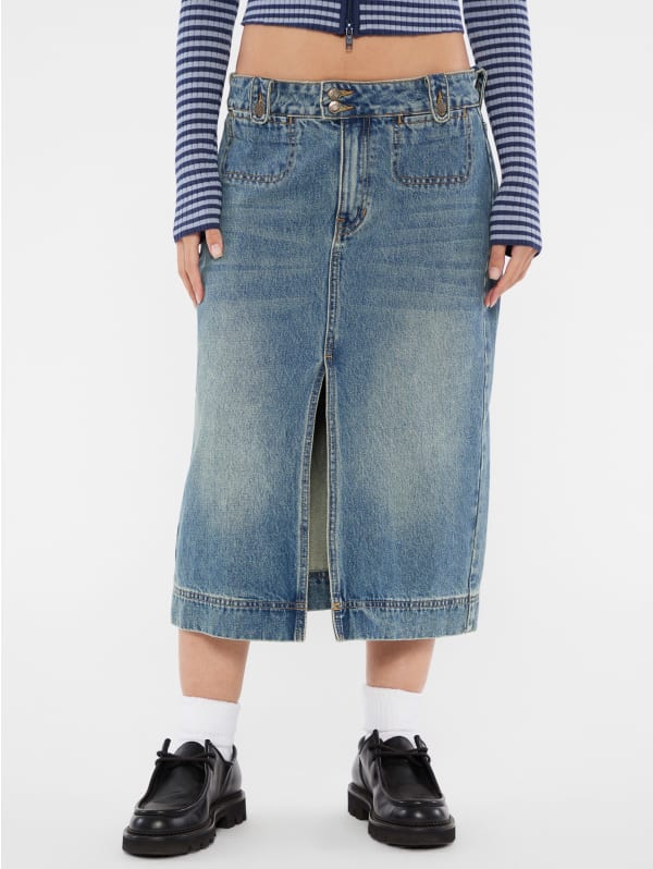 GUESS Originals Denim Midi Skirt | GUESS