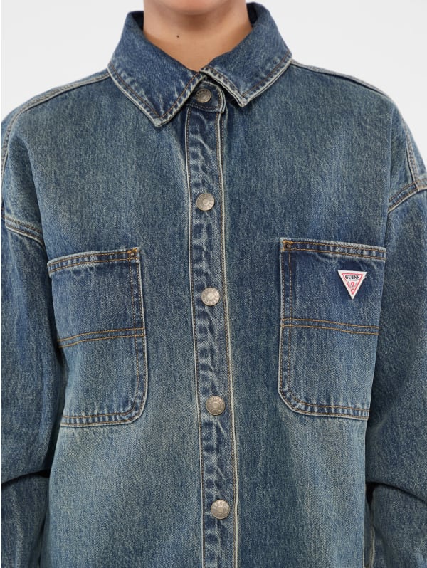 GUESS Originals Carpenter Oversized Denim Shirt | GUESS