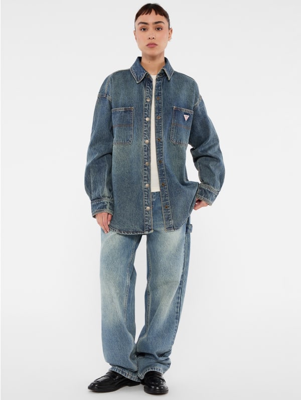 GUESS Originals Carpenter Oversized Denim Shirt | GUESS