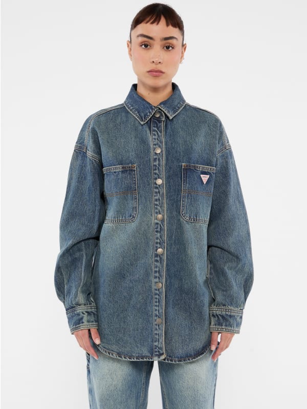 GUESS Originals Carpenter Oversized Denim Shirt | GUESS