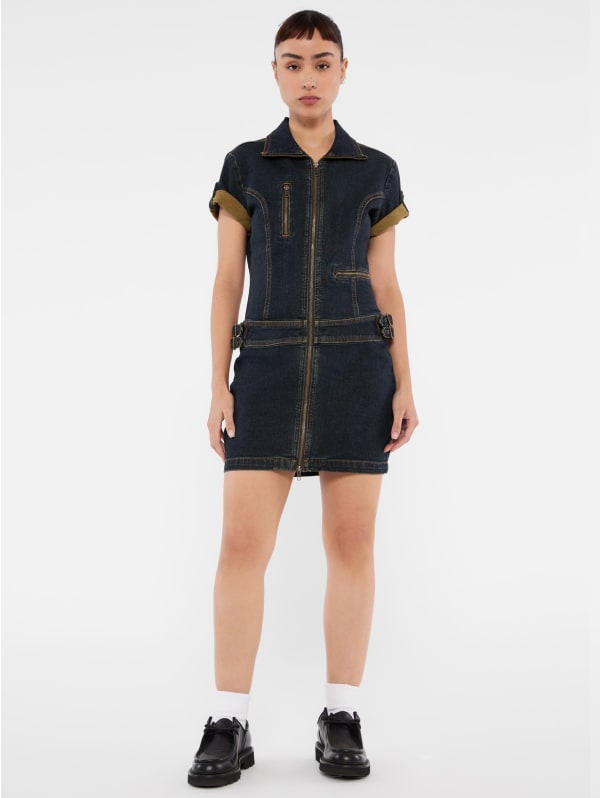 GUESS Originals Utility Denim Zip Dress | GUESS