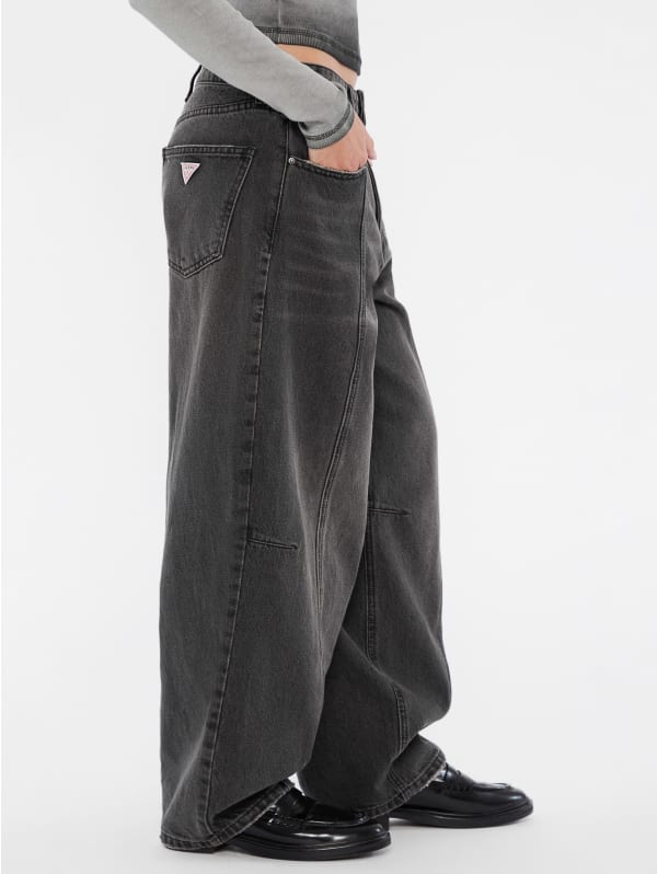 パンツ 90s vintage GUESS baggy black denim