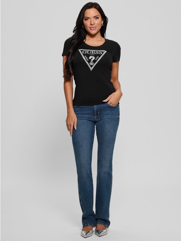 Eco Shiny Signature Triangle Tee | GUESS