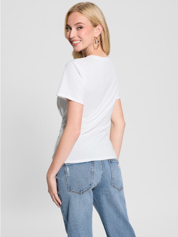 Eco Duchess Graphic Corset Tee | GUESS