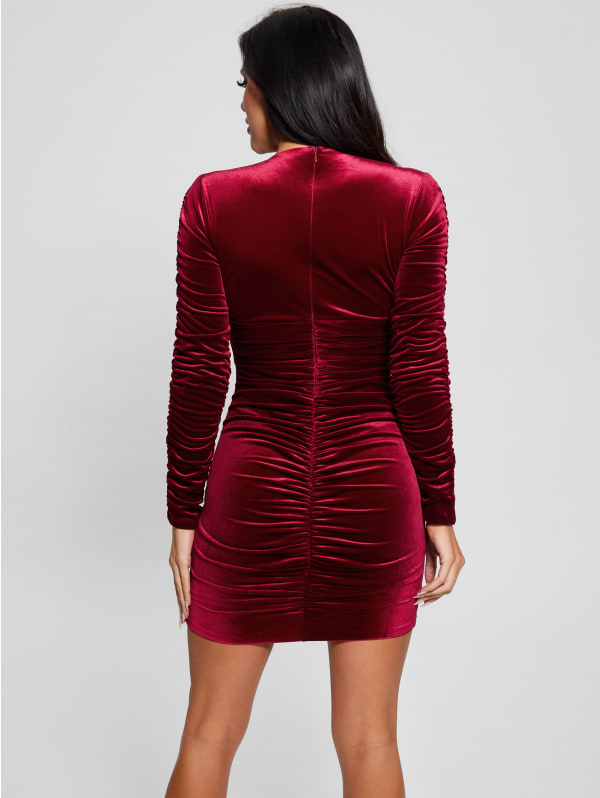 Eco Ivana Velour Dress | GUESS