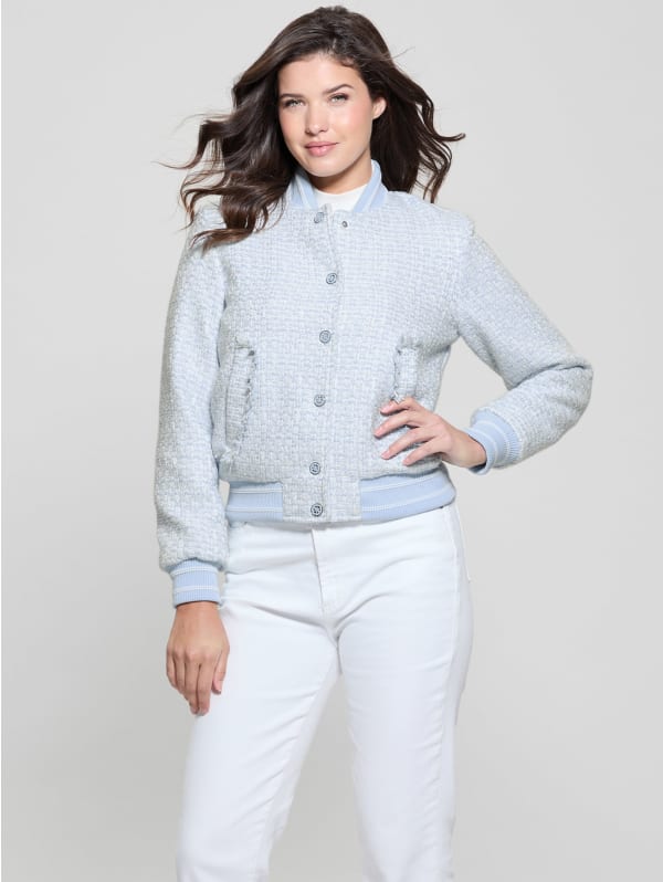 Eco Gloria Tweed Flight Jacket | GUESS