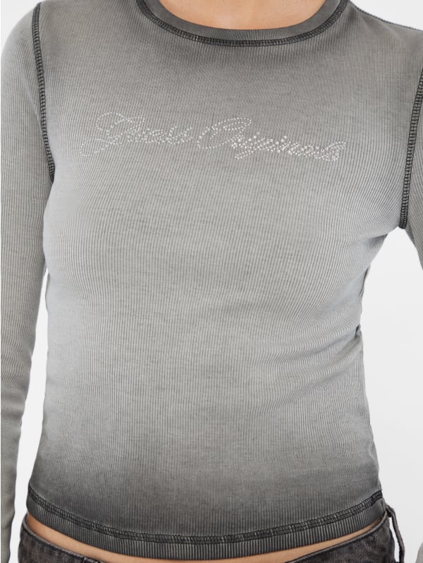 GUESS Originals Eco Rhinestone Long-Sleeve Top | GUESS
