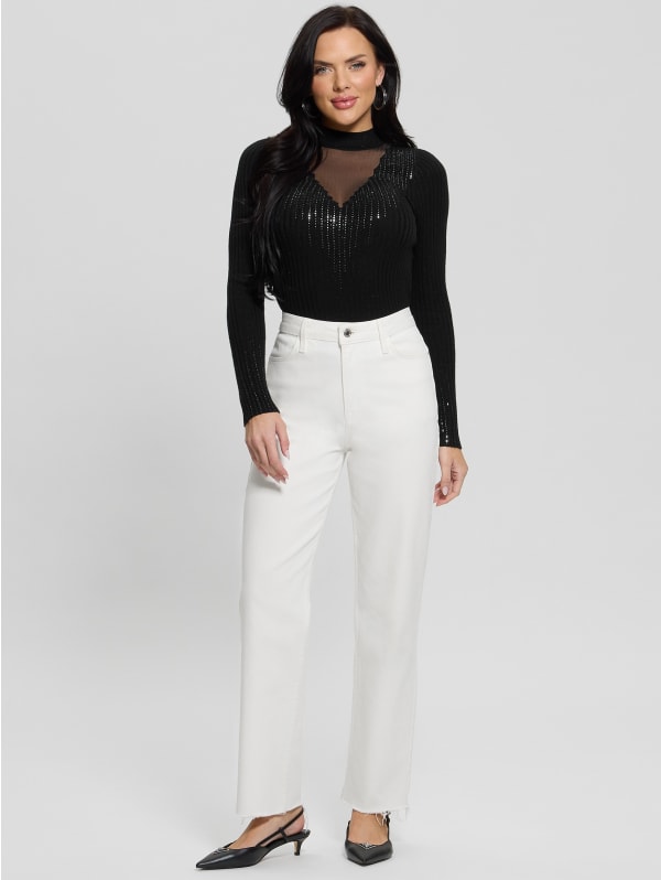 Alice Rhinestone Sweater Top | GUESS