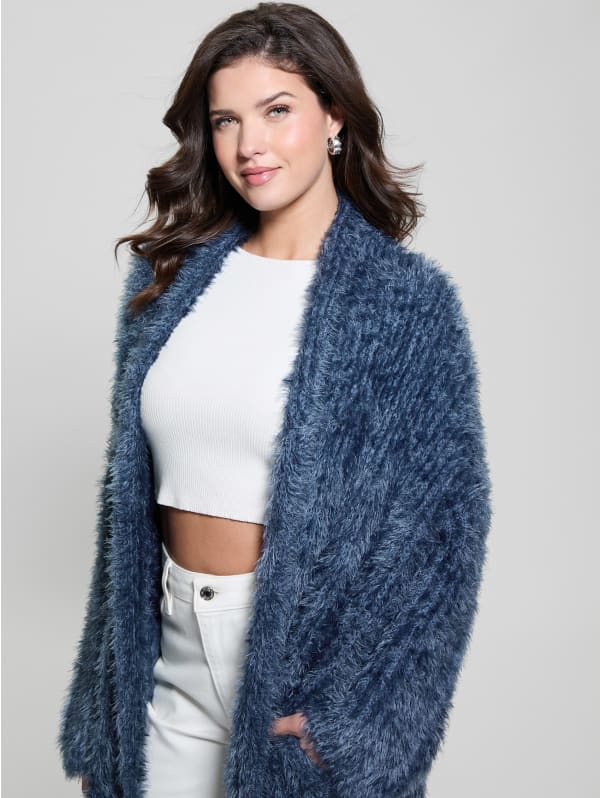 Nori Fuzzy Cardigan Sweater | GUESS