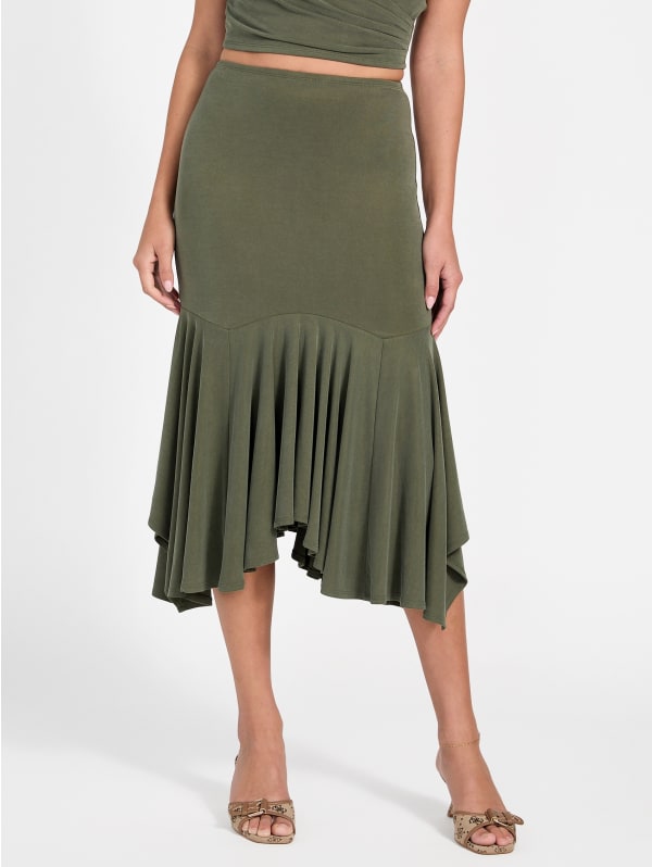【HI FI FNK】(W) Belkin Skirt Eco Kenzie Ruffle Midi Skirt | GUESS