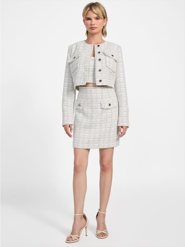 Eco Annamaria Tweed Jacket | GUESS