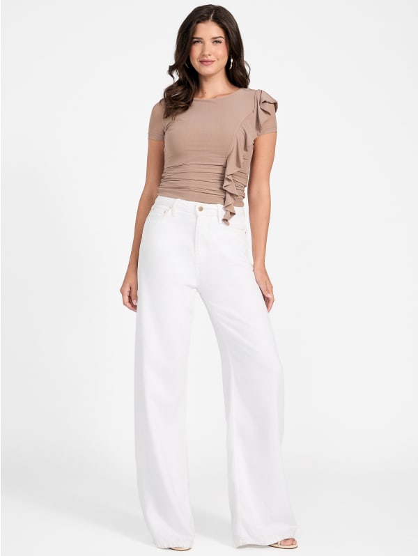 Eco Verdiana Ruffle Top | GUESS