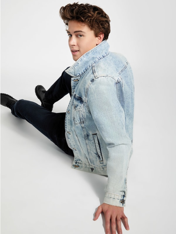Harold Hooded Denim Jacket | GUESS Factory