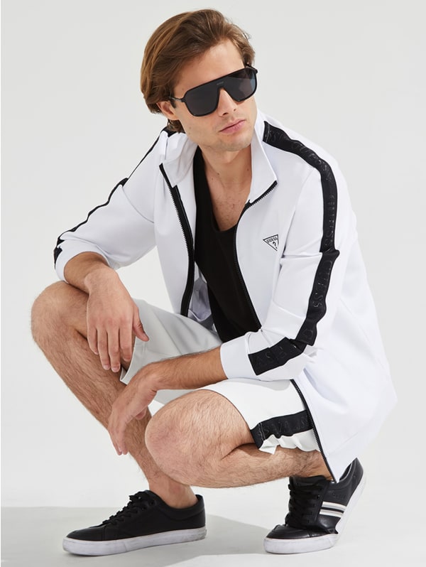 Eco Andrew Logo Zip-Up Jacket | GUESS Factory Eco Andrew Logo Zip-Up Jacket | GUESS Factory